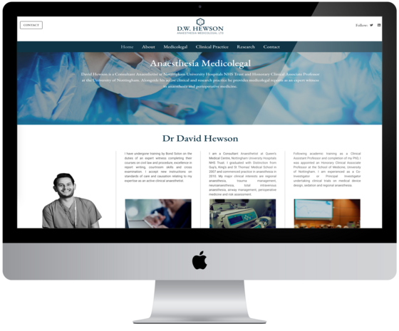 New Website and Branding for DW Hewson, Anaesthesia Medicolegal