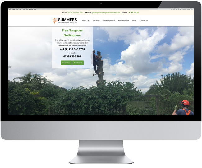 New Website For Tree Surgeon in Nottingham Summers Tree & Garden Services