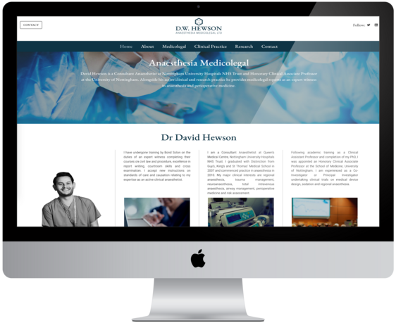 New Website and Branding for DW Hewson, Anaesthesia Medicolegal