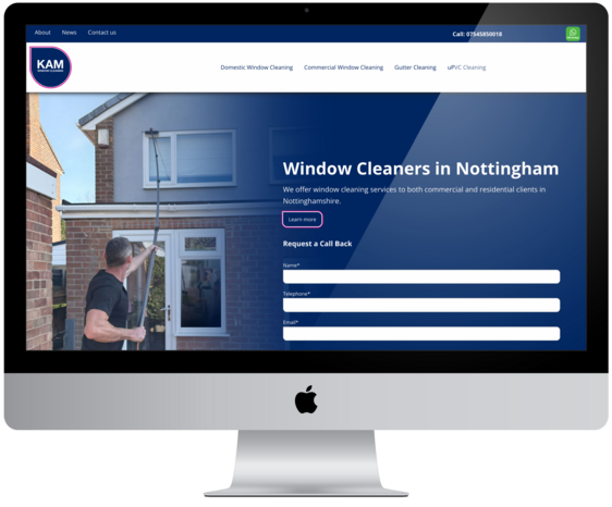 Website Design For KAM Window Cleaning Nottingham