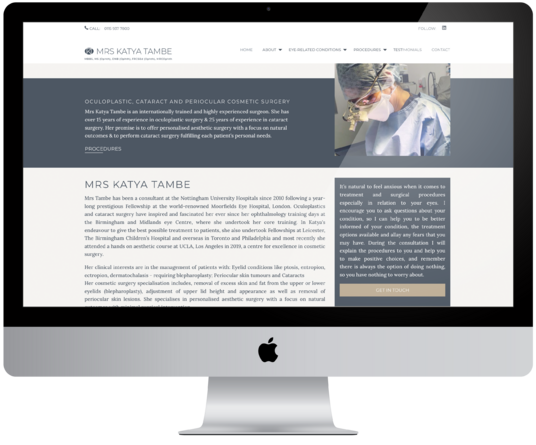 Website Design for Mrs Katya Tambe