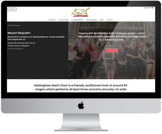 Website Design for Nottingham Bach Choir